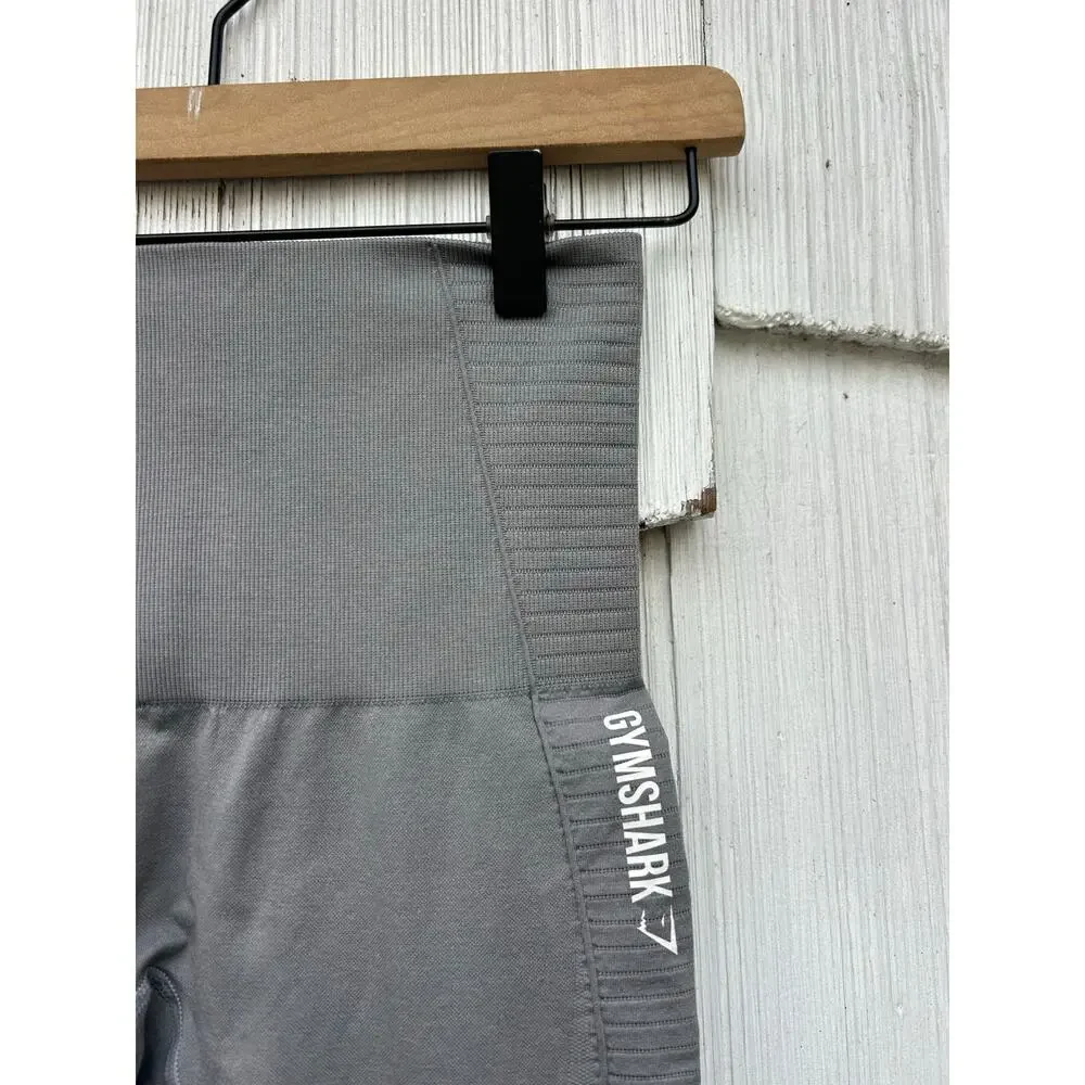 Gymshark Energy+ Seamless Leggings High Waisted Breathable Knit Gray Size S‎
